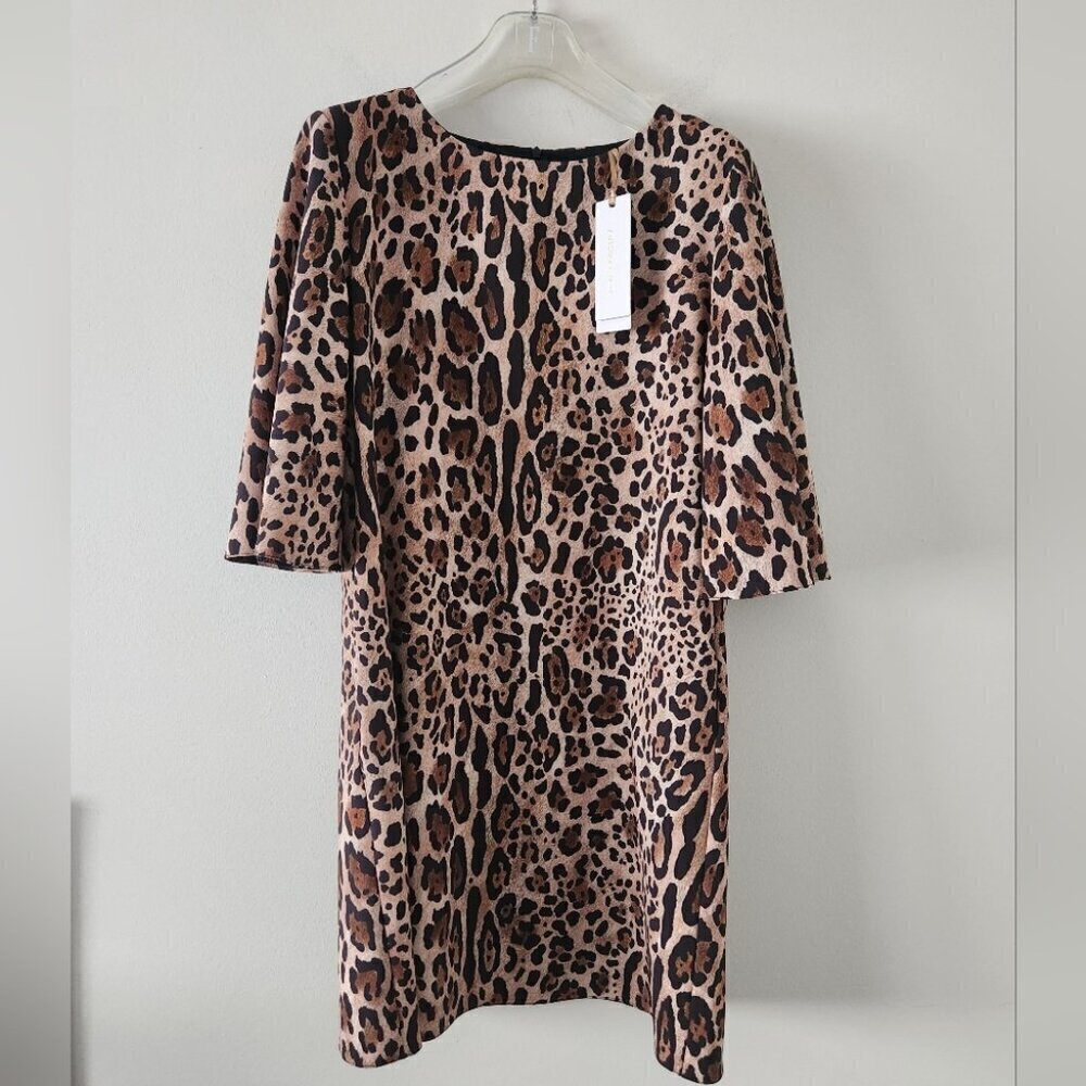 NWT RINASCIMENTO | Leopard print dress a-line brown sz M
